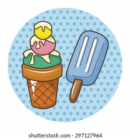 Amusement park ice cream theme elements