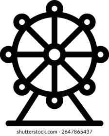 Ícone do parque de diversões com linha e estilo simples