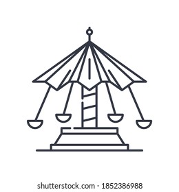 Amusement park icon, linear isolated illustration, thin line vector, web design sign, outline concept symbol with editable stroke on white background.