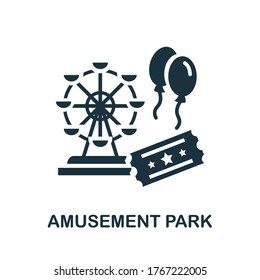 Amusement Park icon. Monochrome simple Amusement Park icon for templates, web design and infographics