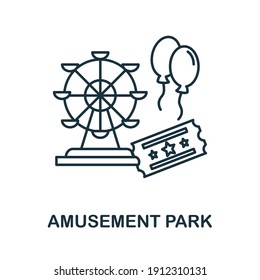 Amusement Park icon. Monochrome simple Amusement Park icon for templates, web design and infographics