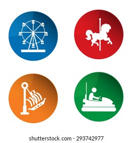 Amusement Park Icon. Amusement Park Ride Icon. Theme Park Icon. Vector