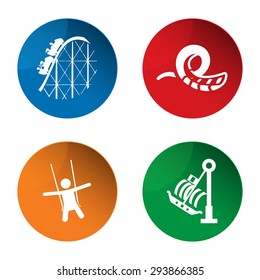 Amusement Park Icon. Amusement Park Ride Icon. Theme Park Icon. Vector