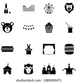 amusement park icon set