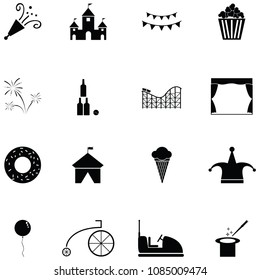 amusement park icon set