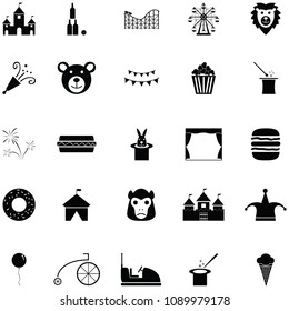 amusement park icon set