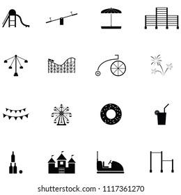 amusement park icon set