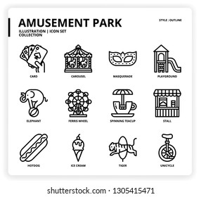 Amusement Park icon set