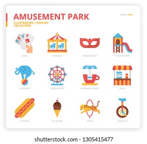 Amusement Park icon set