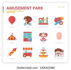 Amusement Park icon set