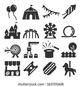 Amusement Park Icon Set