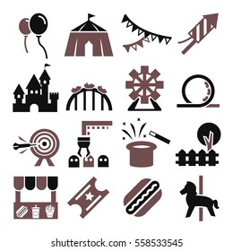 Amusement Park Icon Set