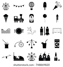 amusement park icon set
