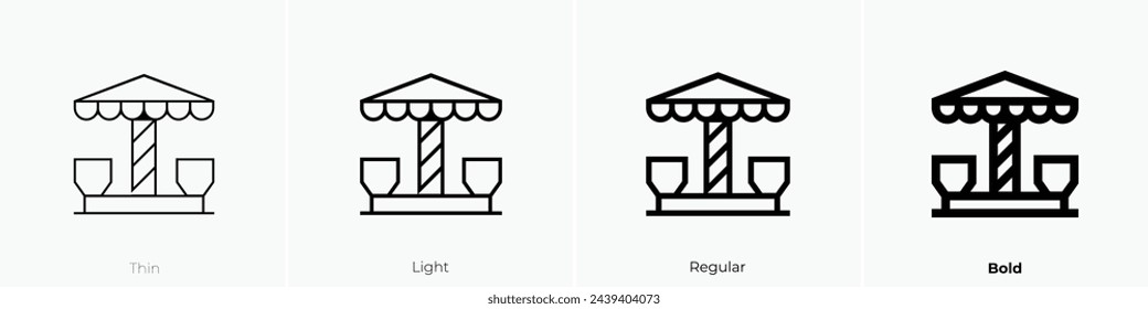 amusement park icon. Thin, Light Regular And Bold style design isolated on white background