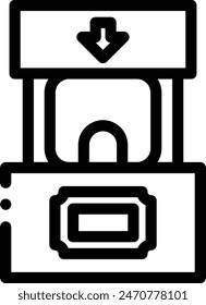 icono de parque de atracciones. Diseño De Estilo Lineal Delgado Aislado Sobre Fondo Blanco