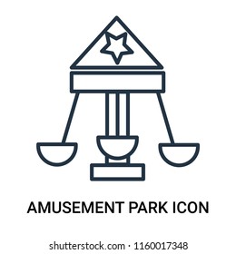 Amusement park icon vector isolated on white background, Amusement park transparent sign , outline linear symbol or thin lined pictogram