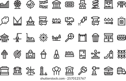 Amusement park icons  High-Quality Vector Icons Collection with Editable Stroke. Ideal for Professional and Creative Projects.