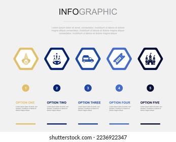 amusement park icons Infographic design template. Creative concept with 5 options