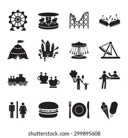 Amusement park icons set