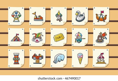 Amusement park icons set,eps10