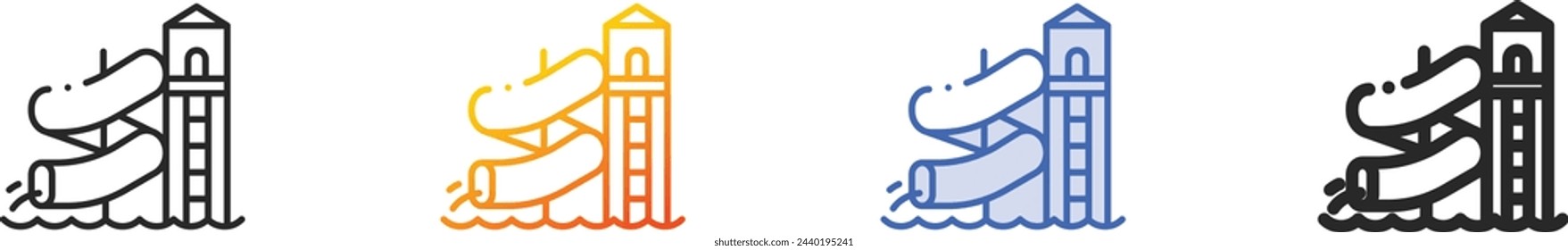 amusement park icon.Thin Linear, Gradient, Blue Stroke and bold Style Design Isolated On White Background