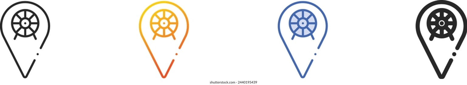 amusement park icon.Thin Linear, Gradient, Blue Stroke and bold Style Design Isolated On White Background