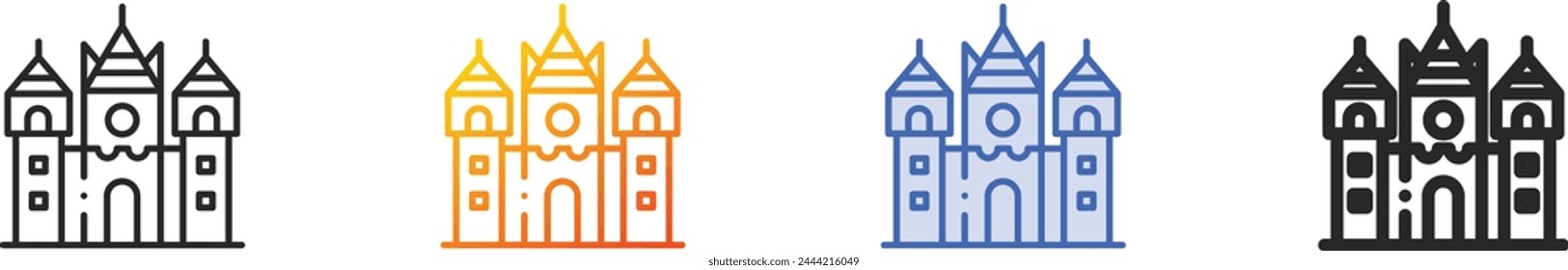 amusement park icon.Thin Linear, Gradient, Blue Stroke and bold Style Design Isolated On White Background