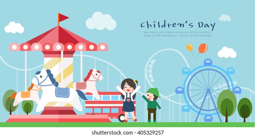 Amusement park illustration