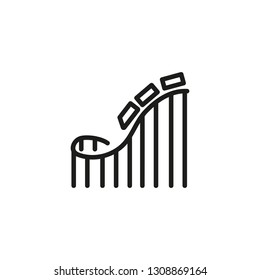 Amusement park line icon. Roller coaster, fair, attraction. Adrenaline concept. Can be used for topics like recreational activity, entertainment, vacation