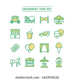 AMUSEMENT PARK LINE ICON SET