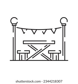 Amusement Park line icon symbol template for graphic and web design collection logo vector illustration. Attractions. Festival fun