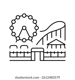 amusement park line icon vector. amusement park sign. isolated contour symbol black illustration