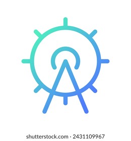 Amusement park location pixel perfect gradient linear ui icon. Attractions. GPS navigation. Place on map. Line color user interface symbol. Modern style pictogram. Vector isolated outline illustration