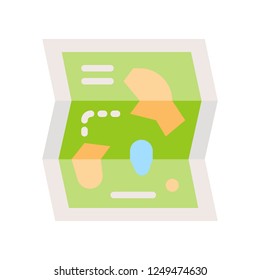 Amusement park map vector icon, amusement park related flat design