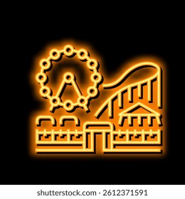 amusement park neon light sign vector. amusement park illustration