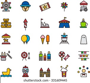 AMUSEMENT PARK outline icons