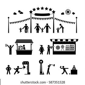 Amusement park pictogram icons. Collection of luna park icons
Fun and entertainment, outdoor celebrations.
