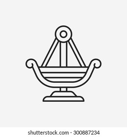 amusement park pirate ship line icon