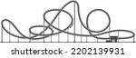 Amusement park railroad track icon. Roller coaster ride