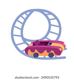 amusement park roller coaster empty isolated