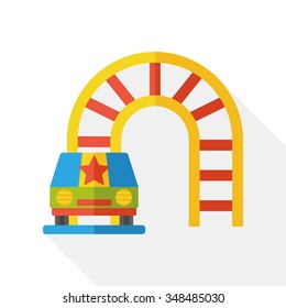 amusement park roller coaster flat icon