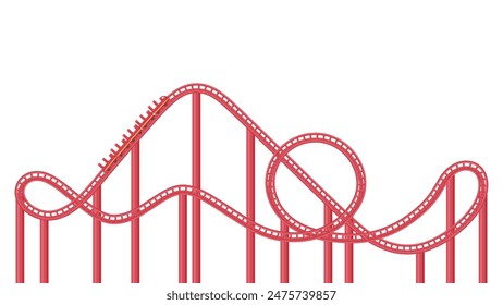 Amusement park roller coaster illustration