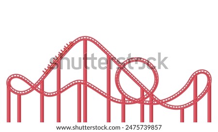 Amusement park roller coaster illustration