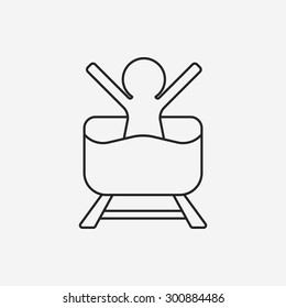 amusement park roller coaster line icon