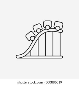 amusement park roller coaster line icon