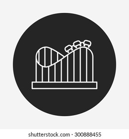 Amusement Park Roller Coaster Line Icon