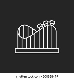 Amusement Park Roller Coaster Line Icon