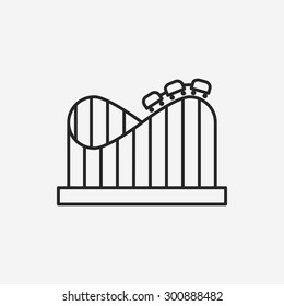 Amusement Park Roller Coaster Line Icon