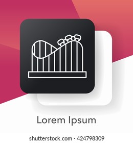amusement park roller coaster line icon