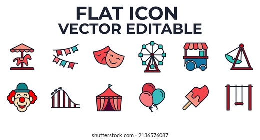 Amusement Park set icon symbol template for graphic and web design collection logo vector illustration